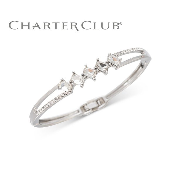 NEW Charter Club Silver-Tone Bangle Bracelet - Picture 5 of 9